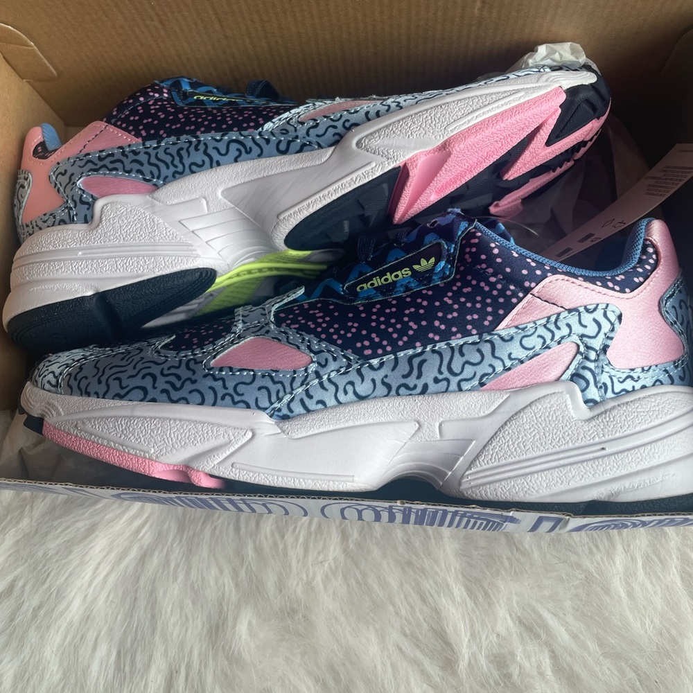 Adidas Falcon W Blue and Pink Sneakers